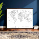World Map Canvas Print – Framed Modern Detailed Map of the by MyGreatCanvas | Canvas Wall Art Prints | Photo Prints & Wall Decor