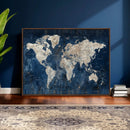 Large Blue World Map Wall Art Canvas Print for Home Office by MyGreatCanvas | Canvas Wall Art Prints | Photo Prints & Wall Decor