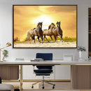 Wild Horses Wall Art Canvas Print – Framed Galloping Herd
