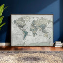 Neutral Vintage World Map Canvas Wall Art Print, Classic Map by MyGreatCanvas | Canvas Wall Art Prints | Photo Prints & Wall Decor