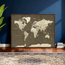 Vintage World Map Canvas Print – Framed Travel Map Wall Art