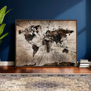 Black and White World Map Canvas Print – Framed Wall Art for by MyGreatCanvas | Canvas Wall Art Prints | Photo Prints & Wall Decor