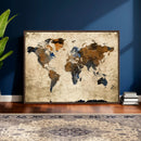 World Map Wall Art – Rustic Earth Tone Canvas Print, Antique by MyGreatCanvas | Canvas Wall Art Prints | Photo Prints & Wall Decor
