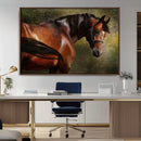 Majestic Brown Horse Wall Art Canvas Print – Framed