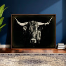 Black Bull Wall Art Canvas Print, Texas Longhorn Portrait by MyGreatCanvas | Canvas Wall Art Prints | Photo Prints & Wall Decor