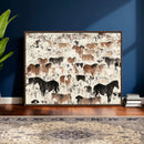 Wild Horses Wall Art Canvas Print - Abstract Farm Longhorn by MyGreatCanvas | Canvas Wall Art Prints | Photo Prints & Wall Decor