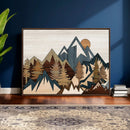 Wood Style Mountain Wall Art Canvas Print, Layered Wood by MyGreatCanvas | Canvas Wall Art Prints | Photo Prints & Wall Decor