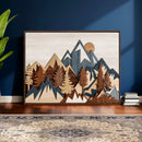 Layered Wooden Mountain Wall Art Canvas Print, Modern Rustic by MyGreatCanvas | Canvas Wall Art Prints | Photo Prints & Wall Decor