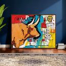 Basquiat Style Bull Graffiti Wall Art Canvas Print, Street by MyGreatCanvas | Canvas Wall Art Prints | Photo Prints & Wall Decor