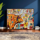 Basquiat Style Bull Graffiti Wall Art Canvas Print, Street by MyGreatCanvas | Canvas Wall Art Prints | Photo Prints & Wall Decor