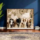 Western Longhorn Herd Wall Art Canvas Print, Sepia Texas by MyGreatCanvas | Canvas Wall Art Prints | Photo Prints & Wall Decor