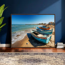 Coastal Fishing Boats Wall Art Canvas Print, Sunset Beach by MyGreatCanvas | Canvas Wall Art Prints | Photo Prints & Wall Decor