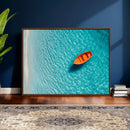 Minimalist Boat Wall Art Canvas Print, Aerial Sea Landscape by MyGreatCanvas | Canvas Wall Art Prints | Photo Prints & Wall Decor