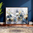 Large Abstract Flowers Wall Art Canvas Print – Gold and Blue by MyGreatCanvas | Canvas Wall Art Prints | Photo Prints & Wall Decor