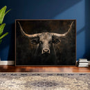Vintage Longhorn Bull Wall Art Canvas Print – Rustic Western by MyGreatCanvas | Canvas Wall Art Prints | Photo Prints & Wall Decor
