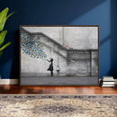 Banksy Girl with Butterflies Street Art Wall Art Canvas by MyGreatCanvas | Canvas Wall Art Prints | Photo Prints & Wall Decor