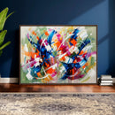Geometric Abstract Wall Art Canvas Print, Orange Blue by MyGreatCanvas | Canvas Wall Art Prints | Photo Prints & Wall Decor