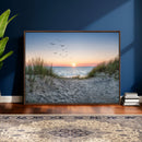 Sandy Dune Path Sunset Canvas Wall Art — Seagulls Beach by MyGreatCanvas | Canvas Wall Art Prints | Photo Prints & Wall Decor