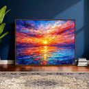 Colorful Knife Ocean Sunset Canvas — Orange Pink Teal by MyGreatCanvas | Canvas Wall Art Prints | Photo Prints & Wall Decor