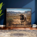 Texas Longhorn Canvas Wall Art Western Bull Desert Moody by MyGreatCanvas | Canvas Wall Art Prints | Photo Prints & Wall Decor