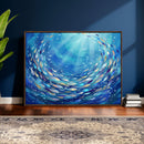 School of Fish Canvas Print | Blue Ocean Underwater Wall Art by MyGreatCanvas | Canvas Wall Art Prints | Photo Prints & Wall Decor