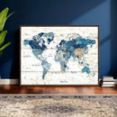 Watercolor World Map Canvas Wall Art Print – Abstract by MyGreatCanvas | Canvas Wall Art Prints | Photo Prints & Wall Decor