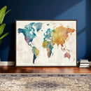 Watercolor World Map Canvas Wall Art Print – Abstract by MyGreatCanvas | Canvas Wall Art Prints | Photo Prints & Wall Decor