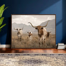 Rustic Texas Longhorn Cow Canvas Wall Art Print, Rustic Farm Animal Photography Print, Farmhouse Country Decor, Western Ranch Art by MyGreatCanvas | Canvas Wall Art Prints | Photo Prints & Wall Decor