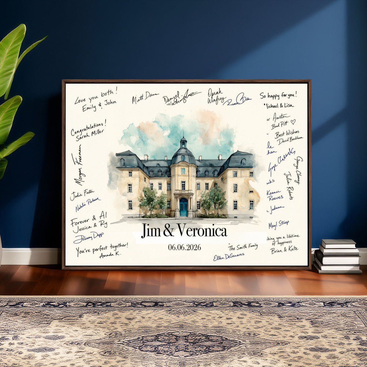 Wedding Guest Book Alternative Wall Art Canvas Print, Personalized, photo 8 of 25