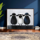 Funny Sheep Canvas Wall Art, Three Quirky Sheep Painting Print, Cute Animal Nursery Decor, Black White Navy Farmhouse Art, Kids Room Gift by MyGreatCanvas | Canvas Wall Art Prints | Photo Prints & Wall Decor