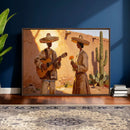 Mexican Couple Canvas Wall Art, Romantic Serenade Guitar Painting Print, Southwestern Desert Adobe Decor, Warm Golden Folk Art, Living Room Art by MyGreatCanvas | Canvas Wall Art Prints | Photo Prints & Wall Decor