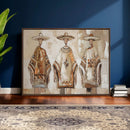Mexican Folk Art Canvas Wall Art, Charro Poncho Sombrero Painting Print, Neutral Beige Boho Decor, Southwestern Impasto Style, Living Room Art by MyGreatCanvas | Canvas Wall Art Prints | Photo Prints & Wall Decor