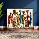 African Folk Art Canvas Wall Art, Colorful African Women Village Painting Print, Tribal Ethnic Home Decor, Vibrant African Art, Living Room by MyGreatCanvas | Canvas Wall Art Prints | Photo Prints & Wall Decor