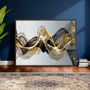 Black and Gold Abstract Wall Art, Modern Wave Canvas Print, Elegant Flowing Smoke Art, Luxury Living Room Decor by MyGreatCanvas | Canvas Wall Art Prints | Photo Prints & Wall Decor