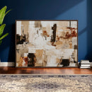 Blue Teal Abstract Canvas Wall Art, Modern Textured Painting Print, Navy Orange White Contemporary Art, Neutral Living Room Decor, Office Art by MyGreatCanvas | Canvas Wall Art Prints | Photo Prints & Wall Decor