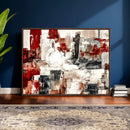 Blue Teal Abstract Canvas Wall Art, Modern Textured Painting Print, Navy Orange White Contemporary Art, Neutral Living Room Decor, Office Art by MyGreatCanvas | Canvas Wall Art Prints | Photo Prints & Wall Decor