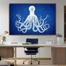 Large 3-Panel Blue Octopus Canvas Wall Art | Coastal Marine by MyGreatCanvas | Canvas Wall Art Prints | Photo Prints & Wall Decor