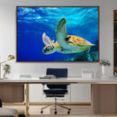 Sea Turtle Wall Art Canvas Print, Sea life in the Ocean Wall