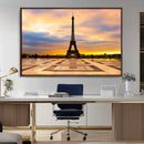 Paris Eiffel Tower Sunset Canvas Wall Art Print - Iconic
