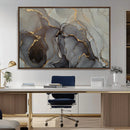 Gray Marble Fluid Wall Art – Modern Abstract Canvas Print