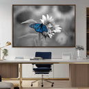 Blue Butterfly Black and White Canvas Wall Art by MyGreatCanvas | Canvas Wall Art Prints | Photo Prints & Wall Decor