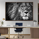 Black and White Lion Canvas Wall Art Print – Wildlife