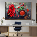 Red Chili Peppers Wall Art Kitchen Artwork Canvas Print