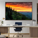 Forest Landscape Wall Art Sunset Canvas, Forest Sunset