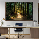 Sunlit Forest Pathway Canvas Print | 3 Panel Large Nature by MyGreatCanvas | Canvas Wall Art Prints | Photo Prints & Wall Decor