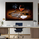 Whiskey Cigar Wall Art Canvas Print Kitchen Wall