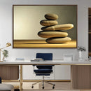 Fluvial Zen Stones Canvas Wall Art Print