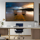 Serene Lake Pier at Sunset Canvas Print | Landscape Canvas
