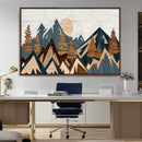 Abstract Wood Panel Effect Mountain Range Top Wall Art