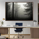 Misty Forest Wall Art Premium Canvas Print a Foggy and